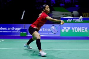 Putri Kusuma Wardani mengalahkan Nozomi Okuhara dari Jepang dua game langsung  21-16, 21-13 dalam pertandingan semifinal Swiss Open 2026 yang dilaksanakan di Basel Sabtu waktu setempat (14/3/2026). (foto: PBSI)