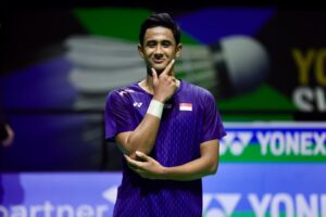 Kegembiraan Alwi Farhan usai memastikan lolos ke final Swiss Open 2026.