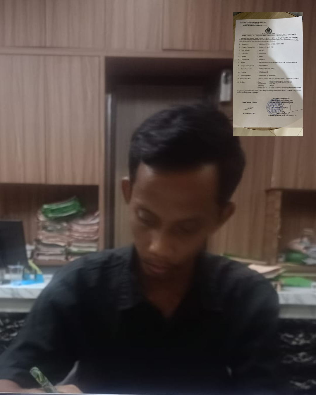 Terlapor Yudistira yang masih bebas berkeliaran dan diduga dilindungi oleh ayahnya yang merupakan pegawai Dinsos Jombang.